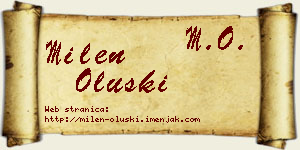 Milen Oluški vizit kartica